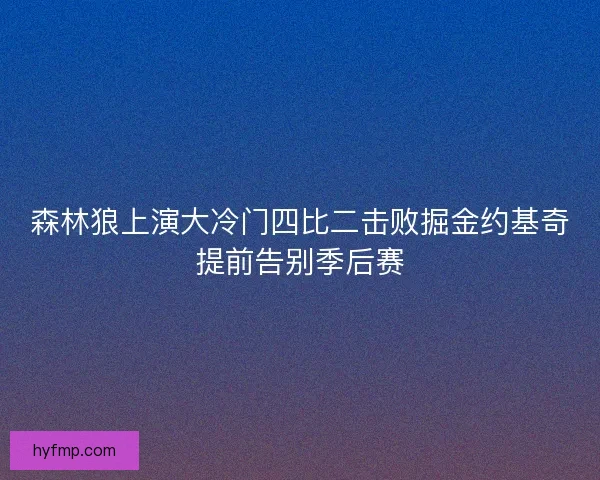 森林狼上演大冷门四比二击败掘金约基奇提前告别季后赛 森林狼上演大冷门四比二击败掘金约基奇提前告别季后赛