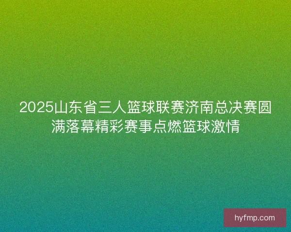 2025山东省三人篮球联赛济南总决赛圆满落幕精彩赛事点燃篮球激情